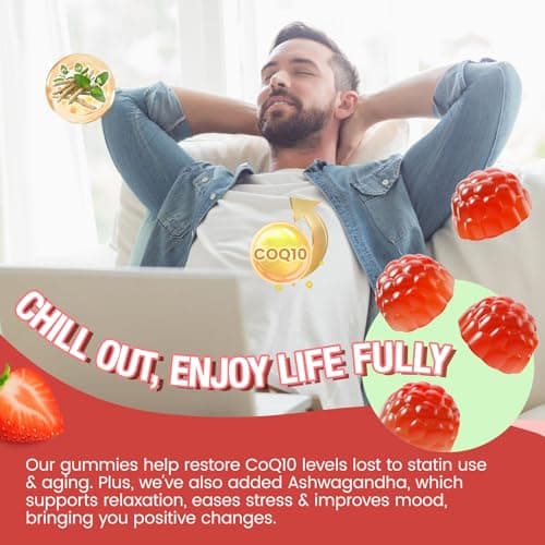 NATURE TARGET CoQ10 Gummies 200mg – High Absorption Coenzyme Q10 Supplements for Heart, Energy & Antioxidant with PQQ，Zinc & Ashwagandha, Strawberry Flavor, 90 Count - Thumbnail 6