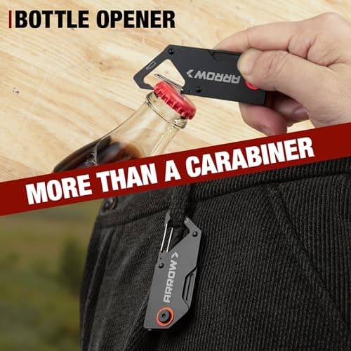 ARROW Small Folding Pocket Knife, 1.3-Inch Stainless Steel Blade, EDC Mini Pocket Knife with Bottle Opener, Gift for Men Women - Thumbnail 4