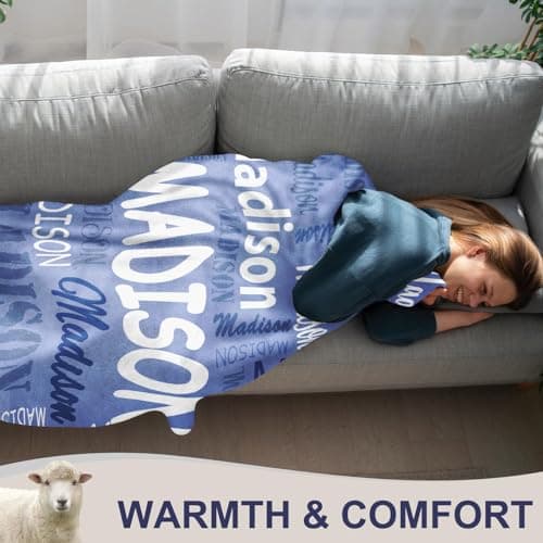 Corissy Ships Next Day, Personalized Blankets and Throws Custom Blanket with Name Customized Flannel Blanket for Kids Christmas Blanket Gifts for Teen Girls Boys - Thumbnail 3