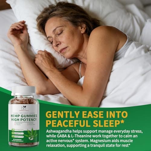 2 Pack Hemp Gummies for Sleep, Stress, Relax & Calm, High Potency Extra Strength with Magnesium, Vitamins, Ashwagandha, GABA, L-Theanine, Pineapple Flavor, 120 Bears Gummies, Vegan Gluten-Free - Thumbnail 4