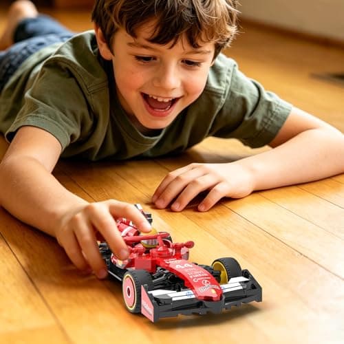 Xbert Race Cars Building Sets, High‑Speed Car Toy for Kids, Boys & Girls, Red Model Car Kits for Display and Play, Collectible Vehicle Blocks Set, for Racing Cars Fans - Thumbnail 2
