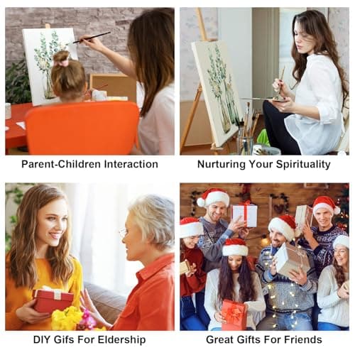 Ginkko Framed Paint by Number Kits for Adults, Beginners & Kids Ages 8-12, 8×12 Inch Flower DIY Acrylic Canvas Painting with Paints & Brushes, Original Art Decor Gift for Home Wall - Thumbnail 5
