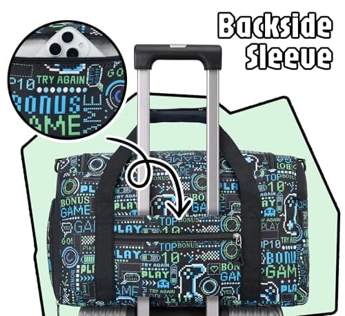 WOOMADA Travel Duffle, Weekend Bag with Wet Pocket & Trolley Sleeve, Gym Dance Bag With Shoe Compartment(Game) - Thumbnail 5