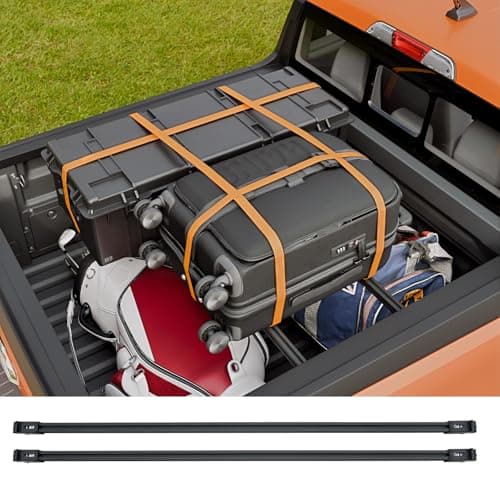 Maxzina Cargo Bars Compatible with 2022-2025 2026 Ford Maverick Truck Bed Rack Crossbars Divider Pickup Side Rail Bars Sliding T-Slot Crossbars for 2024 Maverick Accessories (2PCS) - Image 1