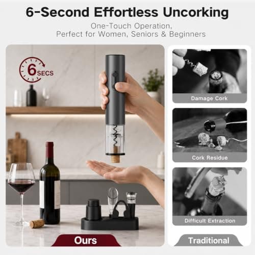 Electric Wine Opener Rechargeable, BABONIR 7-in-1 Wine Gift Set - Thumbnail 2