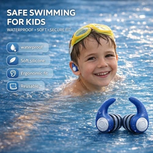 Waterproof Swimming Ear Plugs for Kids - 3 Pairs of Reusable Soft Silicone Swim Earplugs,Ear Protection for Children (4-12 Years Old) - Ideal for Surfing, Diving, Pool, Showering, and Water Sports - Thumbnail 3