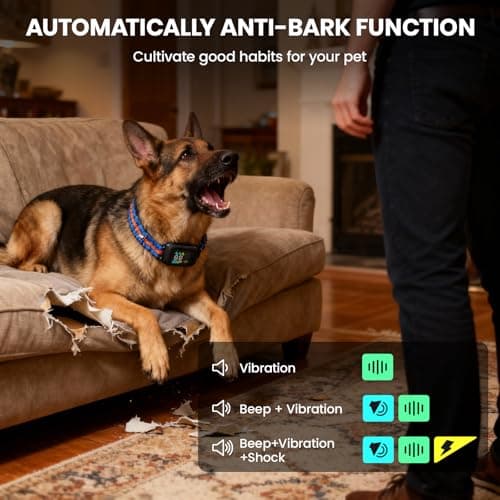 2-in-1 Dog Shock Collar and Bark Collar with Remote Control, Dog Training Collar Remote 3300FT, IPX7 Waterproof, Dog Shock Collar for Large Medium Small Size Dog, Dog Bark Collar with Flashing Light - Thumbnail 6
