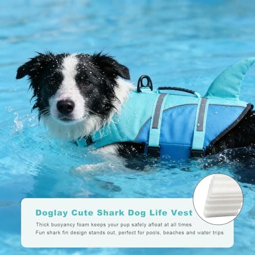 Doglay Shark Dog Jacket - Ripstop Life Vests for Swimming Boating with Rescue Handle & Adjustable Fit for Small to Large Dogs - Thumbnail 2