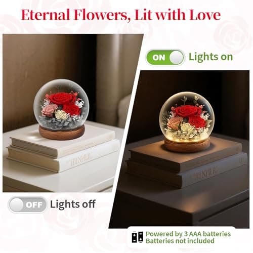 Preserved Flowers for Delivery Prime, Gifts for Mom Wife Grandma Girlfriend, Forever Flowers Gifts for Women, Real Eternal Rose for Birthday, Anniversary, Red - Thumbnail 5