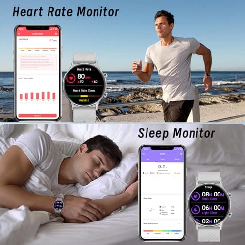 Smart Watches for Women,Fitness Smart Watch (Answer/Make Call), 1.4"Screen Waterproof Smart Watches with 123 Sports Modes/Heart Rate Monitor/Sleep Tracker, Watches for Women for Android iOS Grey - Thumbnail 3