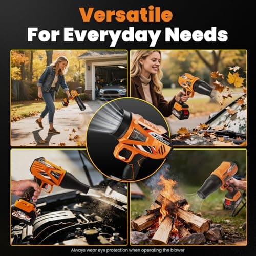 maXpeedingrods Cordless Leaf Blower, 550CFM Battery Leaf Blower with Charger, Infinitely Variable Speeds Lightweight Handheld, Leaf Blowers for Patio Cleaning, Car Water Blowing Leaves and Dust - Thumbnail 6