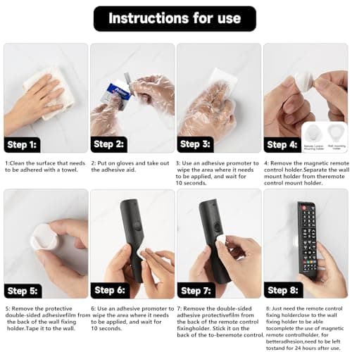 JUMEIHUI 6 Pack Magnetic Remote Control Holder Wall Mount,Convenient and Stylish TV Remote Organizer for Home Office School Supply Storage,No Drilling, Strong Magnet (White) - Thumbnail 4