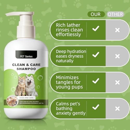 AOPEIBOTO Puppy Shampoo for Puppies 8 Weeks Old, Gentle Tearless Dog Shampoo for Smelly Dogs, Deodorizing Dog Shampoo with Aloe Vera & Oat Extract - Thumbnail 5