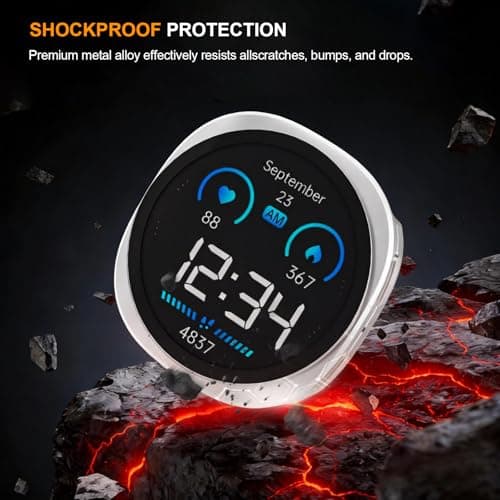 SDOCEBF 3 in 1 Metal Case for Samsung Galaxy Watch 8 Screen Protector 40mm, Ultra-Thin Aluminum Protective Bumper with Back Cover, Scratch-Resistant Cover for Galaxy Watch8, Silver - Thumbnail 4