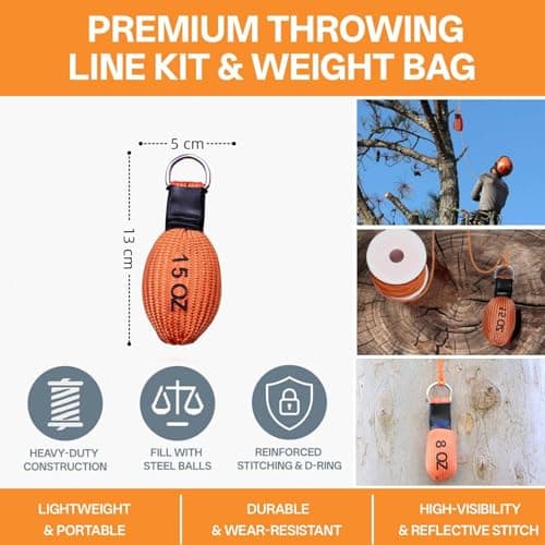 CIVIGARD Arborist Throw Weight Bag for Tree Climbing, Durable Nylon Multi Outdoor Throw Bag for Tree Work, Tear-Resistant for Sport Rock Spelunking Trimming Camping（15OZ） - Thumbnail 4