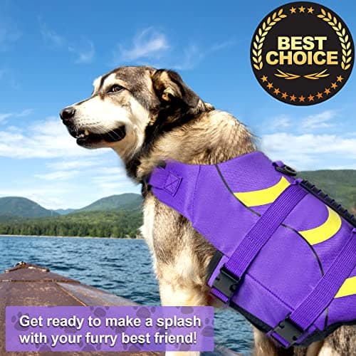 Fragralley Dog Life Jacket Shark, Dog Life Vest Adjustable Ripstop, Dog Swimming Safety Vest with Superior Buoyancy & Rescue Handle for Small Medium Large Dogs, Swim, Pool, Beach, Boating - Thumbnail 3
