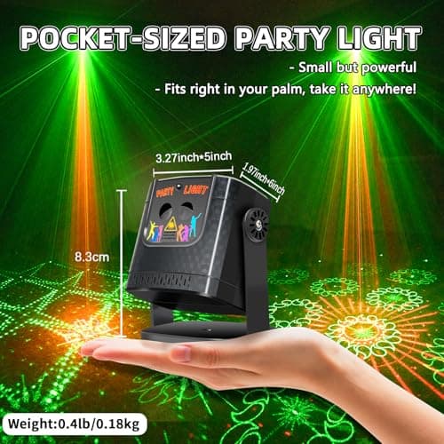Mini Disco Party Lights - DJ Strobe Light Sound Activated Portable LED Lighting for Home Room Karaoke Family Gathering - Thumbnail 4