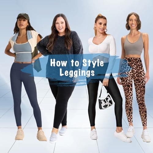 TNNZEET High Waisted Leggings for Women - No See Through Tummy Novelty Workout Yoga Pants with Pockets Reg & Plus - Thumbnail 4