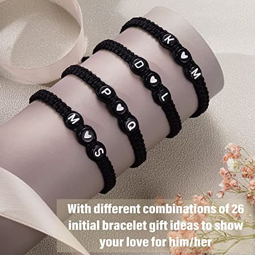 Initial Bracelets for Women Gifts for Wife Letter Charm T&W Valentine's Day Gifts for Girlfriend Wife Fiancee Husband Boyfriend Birthday Gifts for Her Best Friend Bracelet Christmas Jewelry - Thumbnail 6