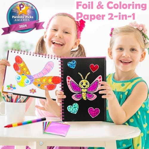 FUNNYB&G Foil Art Crafts for Kids Ages 4-8: Easter Basket Stuffers Essentials for Kids 2026, Easter Gifts for Girls, Crafts Supplies,Party Favors,Creative Toys for Girls 4 5 6 7 8 Years Old(Insects) - Thumbnail 2