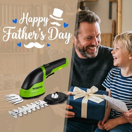 WORKPRO Cordless Grass Shear & Shrubbery Trimmer - 2 in 1 Handheld Hedge Trimmer Electric Grass Trimmer Hedge Shears/Grass Cutter Rechargeable Lithium-Ion Battery and Type-C Cable Included (Green) - Thumbnail 2