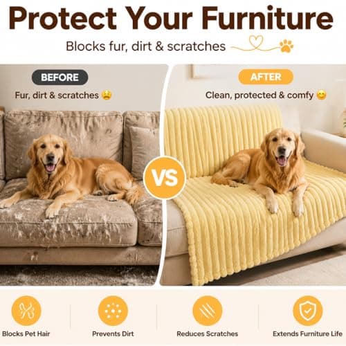 Emotional Support Blanket Yellow for Dogs Security Blanket, Calming Dog Blanket, Throw Rabbit Designed for Pets, Soft and Comfortable for Indoors Sofa (Dark Blue,78.7"x90.6") - Thumbnail 6
