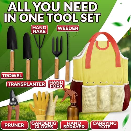 10 Pcs Gardening Tool Set for Women – All-in-One Garden Tools Set with Handy Tote Bag, Ergonomic Design & Rust-Resistant Steel – Gardening Tools for Women for Easy Garden Care & Gifts for Plant Lovers - Thumbnail 3