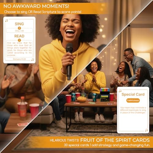 Christian Party Game for Family & Youth Groups - 5-in-1 Bible Card Game: Charades, Draw, Sing, Guess & Trivia - Hilarious Ice Breaker for Christmas & Church Events - Thumbnail 5