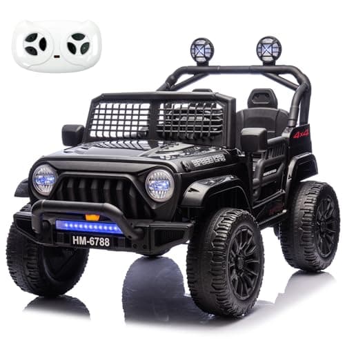 HEIMILI 2026 Upgraded Version 24V Kids Electric Car, All-Terrain Wheel Electric Toy Car, 4-Wheel Kids Electric Car with Remote Control and LED Lights, Suitable for Children Aged 3-6 Years Old