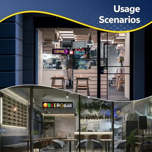 Large Programmable LED Sign, P10 Resolution Indoor Windows LED Signs, Bluetooth APP, for Business Bars Gaming Rooms Restaurants Festivals Cars (39"x 8") - Thumbnail 4