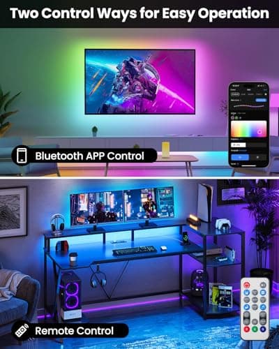 Pak LED Lights for Bedroom, 32.8ft(2 Rolls of 16.4ft) Smart RGB+IC LED Strip Lights with App/Remote Control, Music Sync Color Changing Flexible LED Lights with 64 Scene Modes for Party, Home, Gaming - Thumbnail 5