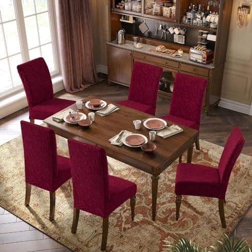 YUEANG Waterproof Dining Chair Covers, Chair Covers for Dining Room Stretch Parsons Chair Slipcover, for Dining Room Kitchen Chair Protector Cover, Removable, Washable - Thumbnail 2
