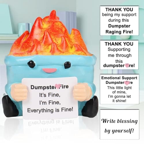 TTDOM Dumpster Fire Desk Accessories New Job Gifts for Coworker Boss Gifts for Women Social Worker Appreciation Gifts Dumpster Fire Cute Office Decor - Thumbnail 2