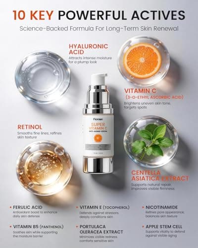 Super C Serum for Mature Skin – All-in-One Vitamin C Serum for Face with Retinol & Hyaluronic Acid for Women Over 60 & 70 – Anti-Aging Hydrating Serum for Dark Spots, Wrinkles & Fine Lines 1.0 fl.oz. - Thumbnail 3