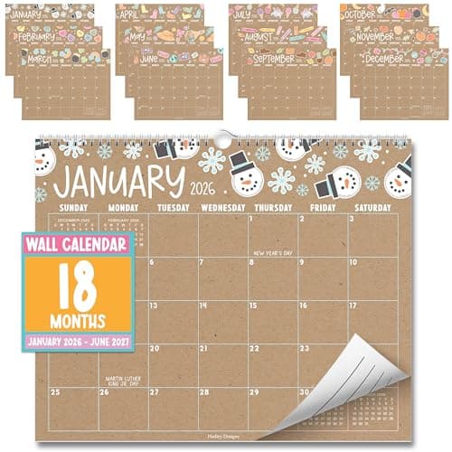 2026 Calendar Wall - 2026 Wall Calendar Large, 18-Month Hanging Calendars for Home, Office & Classroom, Monthly Calendar from January 2026 to June 2027, Teacher Appreciation Gifts - Image 1