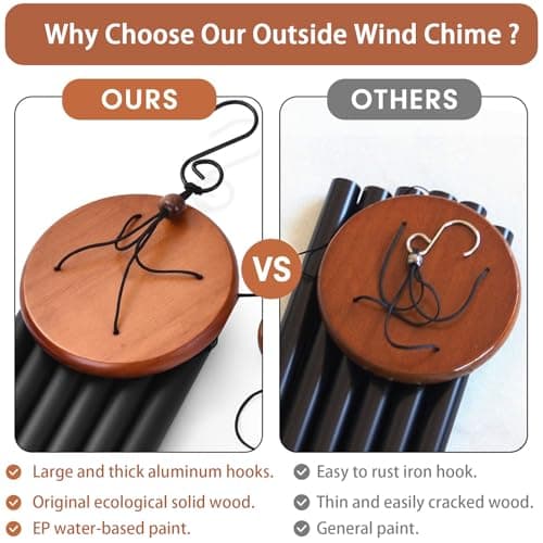 Wind Chimes for Outside, Wind Chimes with Thickened Tube, Outdoor Windchime for Garden Yard Patio Decor, Unique Gift for Women - Thumbnail 3