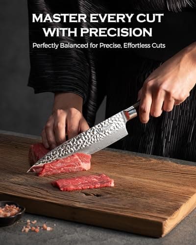 Japanese Chef Knife, 67-Layer Damascus Steel 8 Inch Kitchen Knife with AUS-10 Core, Professional Hand Forged Gyuto Knife with Gift Box, Ergonomic Handle, Ideal Valentine's Day Gifts for Men Women - Thumbnail 4