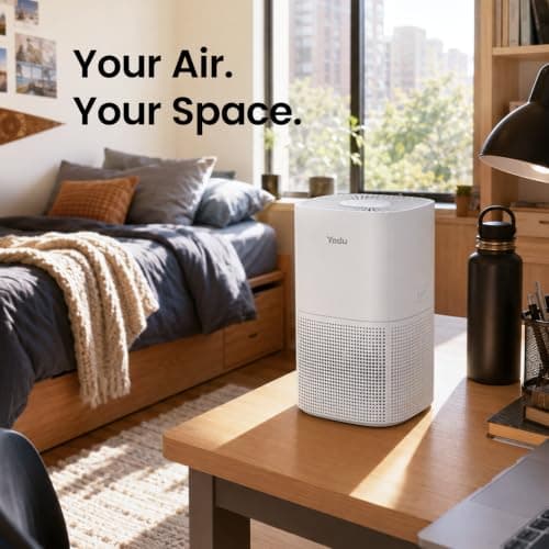 YADU True H13 HEPA Air Purifier for Bedroom, Small Quiet Air Purifier for Home with 360° Surround Intake, Smart APP Control, 200 sq.ft, 3-Stage Filtration System - Thumbnail 2