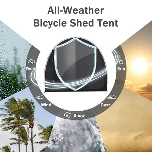 Bike Storage Shed Tent, Waterproof Outdoor Storage Shed for Bicycle, Easy Setup, Portable Storage Tent for Motorcycle,Garden Tools,Lawn Mower - Thumbnail 4