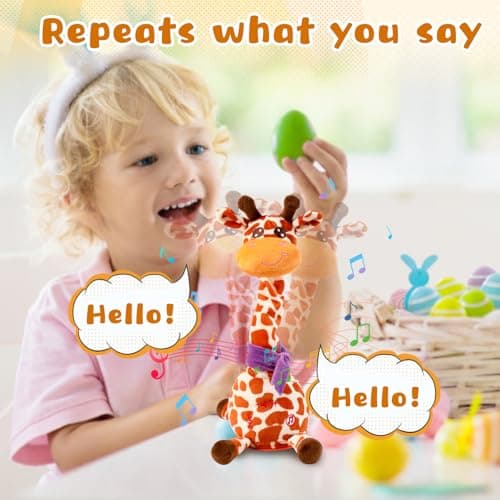 JISON21 Funny Dancing Talking Giraffe Baby,Recording Repeat Baby Tummy Time - Thumbnail 5