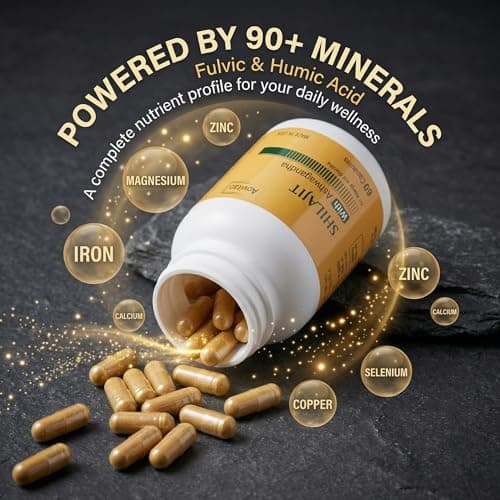 AOVITAO Natural Shilajit Capsules 550mg with Ashwagandha for Men and Women – Daily Wellness Supplement, 60 Capsules - Thumbnail 4
