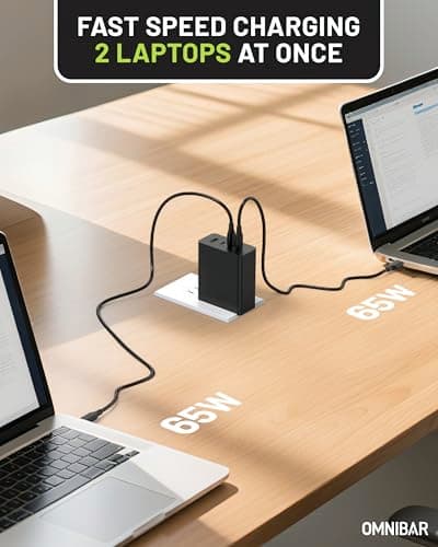 Omnibar 140W USB C Charger Block, 100W GaN Fast Charging Laptop Charger, 4-Port Compact USB C Wall Charger Power Adapter for MacBook Air/Pro, Dell XPS, iPad, iPhone 17/16/15, Samsung Galaxy S25/S24 - Thumbnail 4