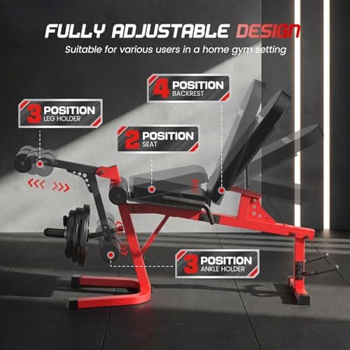 ANCHEER Leg Extension and Curl Machine, 880LBS Adjustable Leg Curl Machine, Seated Leg Extension and Lying Curl Machine for Home Gym, Leg Workout Equipment Compatible with 1" and 2" Plates - Thumbnail 4