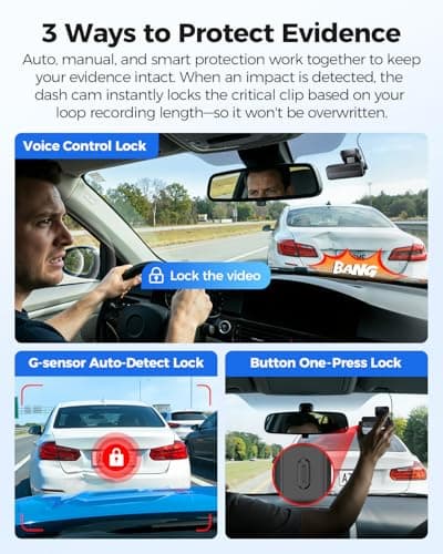 AZDOME 4K Dash Cam Front, Voice Control Dash Camera for Cars, WiFi 6 Mini Dashcam with APP Live Chat Support, Car Camera, Loop Recording, G-Sensor, 24H Parking Mode, Support 256GB Max Easy to Install - Thumbnail 4
