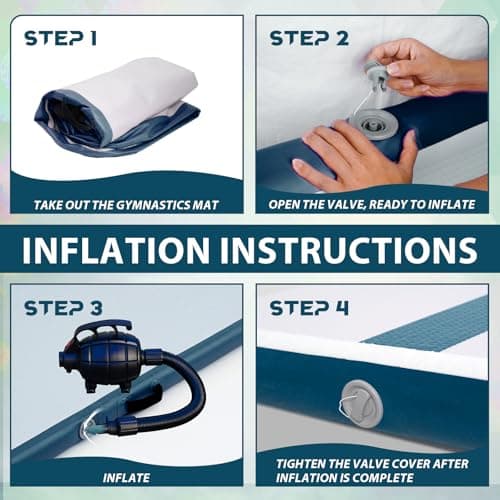 Tuxedo Sailor 11’ Inflatable Gymnastics Mat - Premium Heat Sealed Process,Tumbling Mat with Electric Pump, Repair Kit & Backpack - Multi-Scene exercise Mat Use for Gym, Yoga, Home, Outdoor - Thumbnail 6