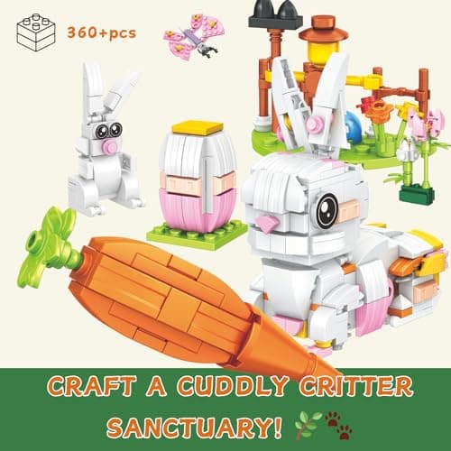 Tecnobicho STEM 12-in-1 Rabbit Building Blocks Toys for Boys Girls 6 7 8 9 10 11 12 Years Old Creative Bunny Building Set Valentines Christmas Birthday Gifts - Thumbnail 3