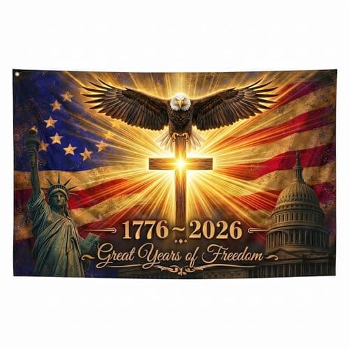 Us 250 Flag – 250th Anniversary USA Double Sided 3-Ply Outdoor Flag, We The People 1776-2026 Commemorative House Flags Banner for 4th of July (5, 3X5) Celebration (Glod) - Image 1