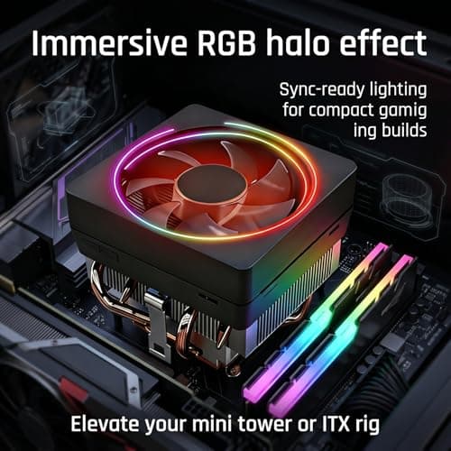 AM4 CPU Cooler - Wraith Prism Cooler Heat Pipes Copper Base/Alum Heatsink,4-Pin PWM LED RGB CPU Cooling Fan Pre-Applied Thermal Paste, Compatible with AMD AM4/AM5/AM2/AM3 Ryzen 3700X/4700X/5700X/7700 - Thumbnail 3