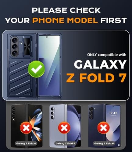 LEIAU for Samsung Galaxy Z Fold 7 Wallet Case - Heavy Duty Armor with 4 Card Holder Kickstand & Camera Cover | RFID Blocking Anti-Slip Business Design Blue - Thumbnail 2