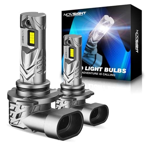 NOVSIGHT 9006 Bulbs 48000LM 600% Brightness 1:1 Mini Size Fog Light Bulb Set 6500K Cool White, Pack of 2 - Image 1